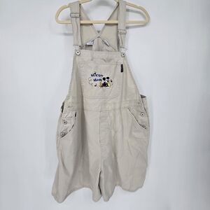 Mickey Mouse Women's Embroidered Overalls vintage Y2k beige size 20W
